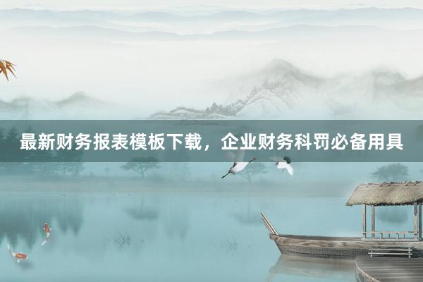 最新财务报表模板下载，企业财务科罚必备用具